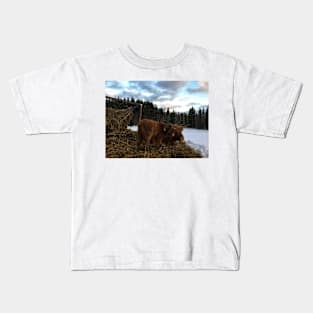 Scottish Highland Cattle Cow and Calf 1617 Kids T-Shirt